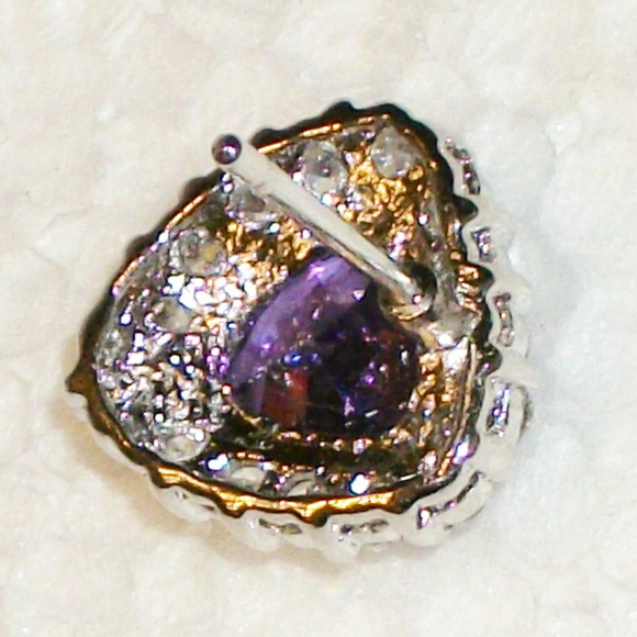 NEW! Amethyst & Austrian Crystal Heart Earrings - Picture 5 of 6